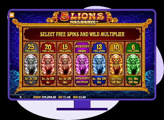 Gambling info site - 5 lions megaways 2